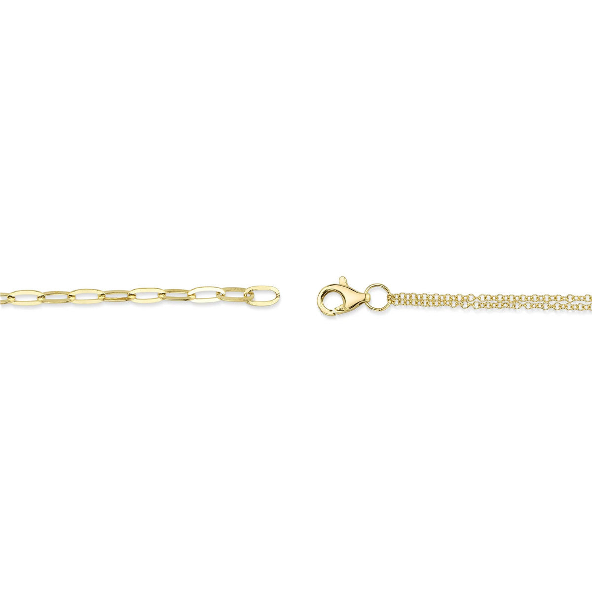 Shy Creation Kate Diamond Mother Of Pearl Clover Paper Clip Link Bracelet
