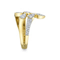 Shy Creation Kate Diamond Two-Tone Pear Ring