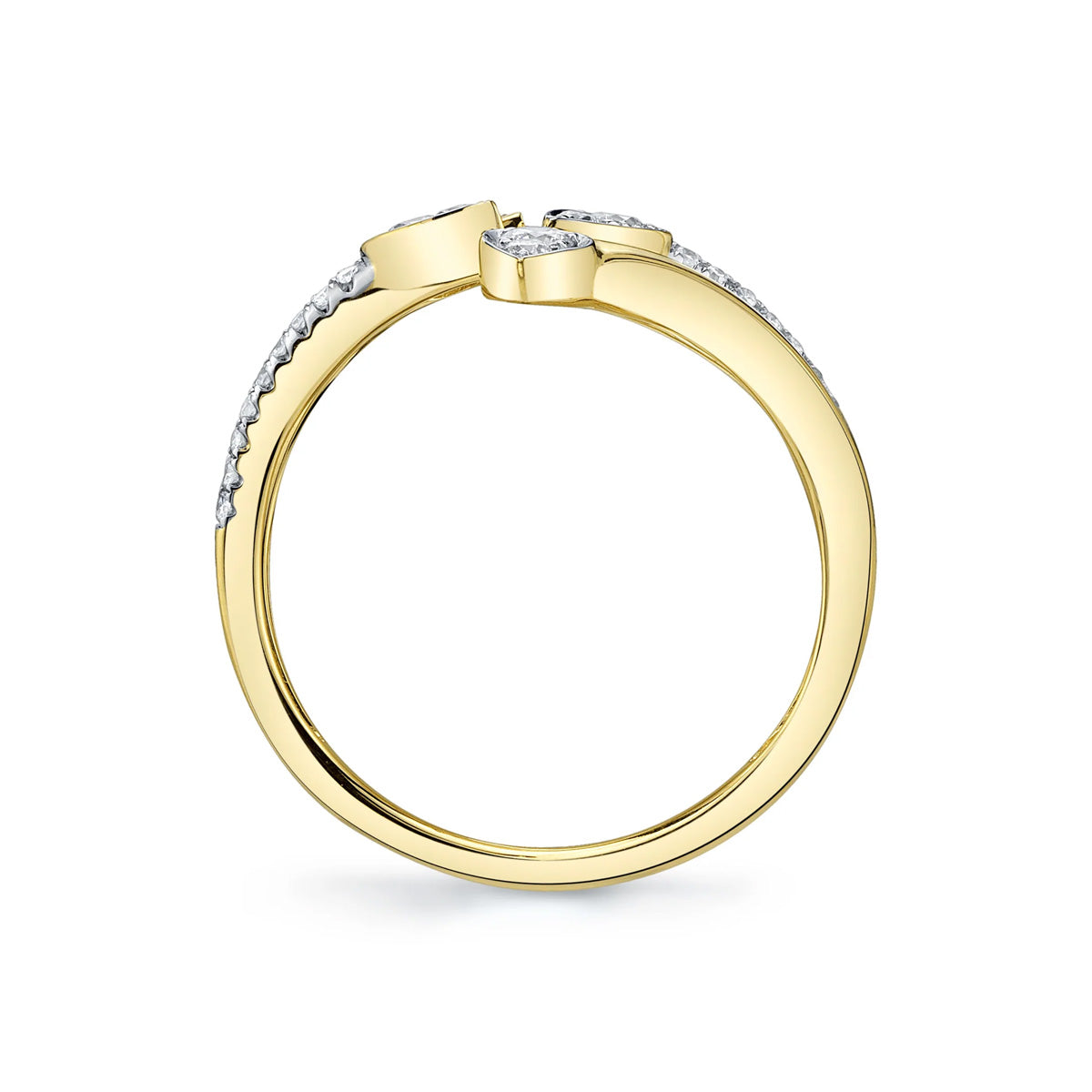 Shy Creation Kate Diamond Two-Tone Pear Ring