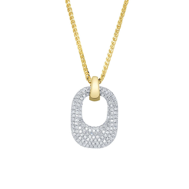 Shy Creation Kate Diamond Pave Chopin Chain Necklace