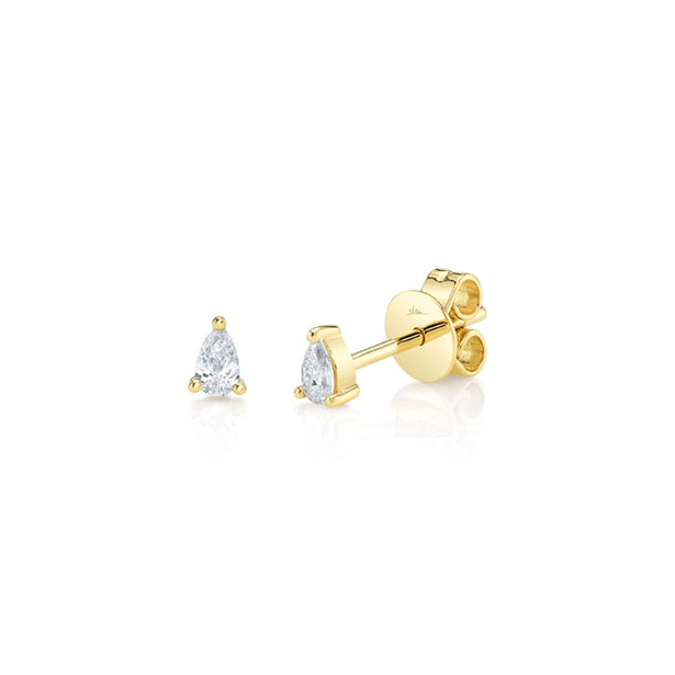 Shy Creation Kate Diamond Pear Stud Earrings