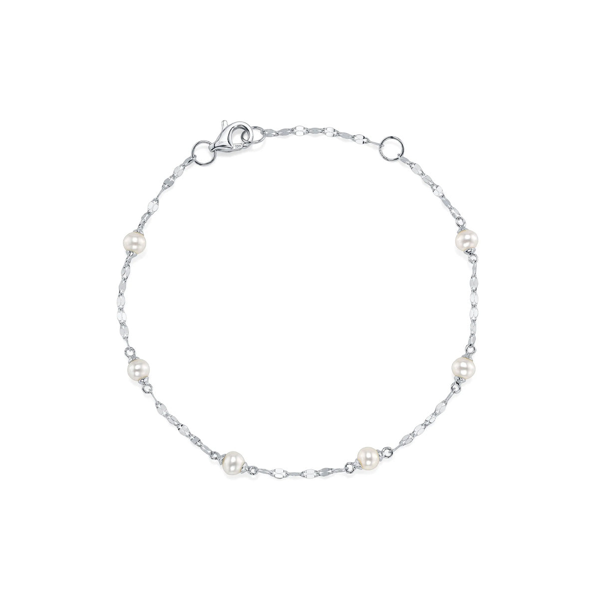 Shy Creation Kate Pearl Sparkle Chain Bracelet