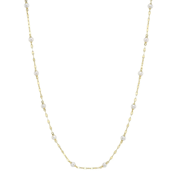 Shy Creation Kate Pearl Sparkle Chain Necklace