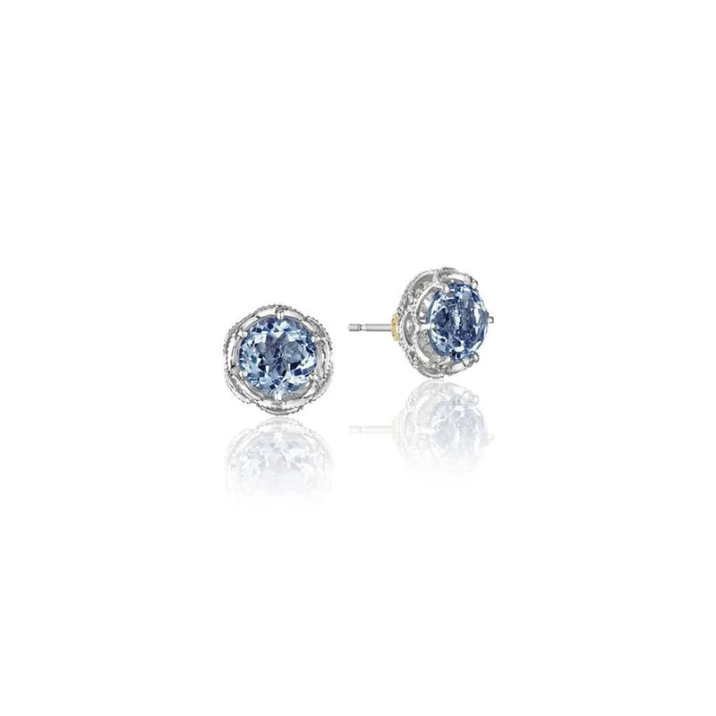 Tacori Crescent Crown London Blue Topaz Stud Earrings