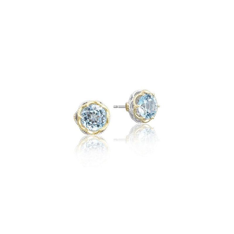 Tacori Crescent Crown Sky Blue Topaz Stud Earrings