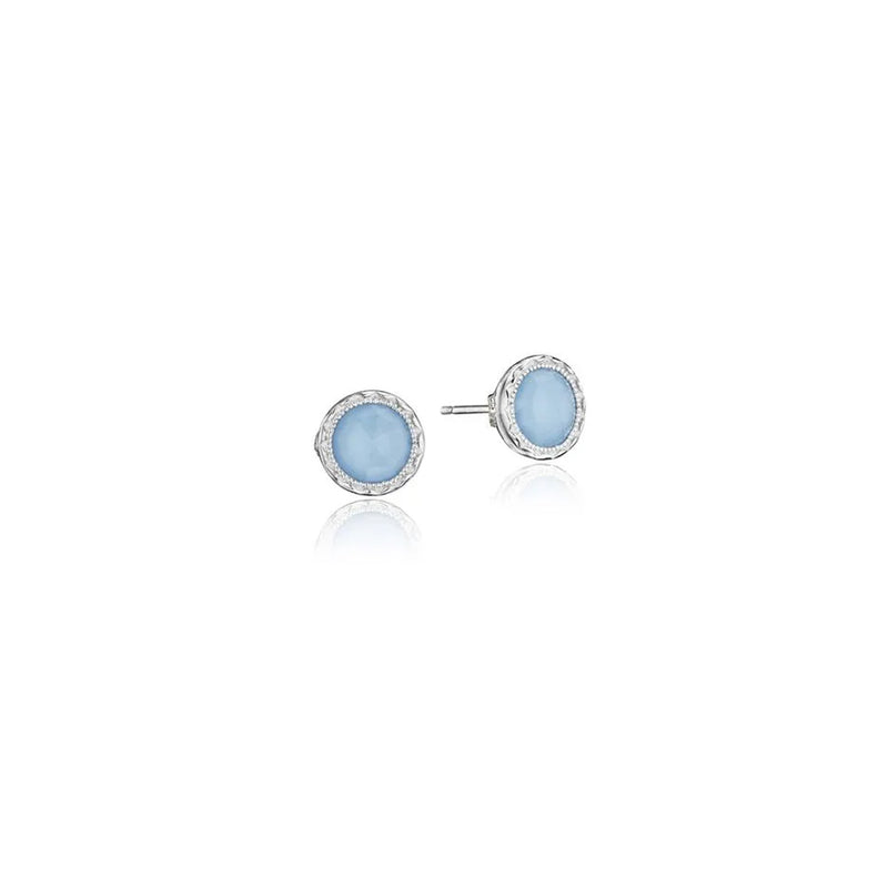 Tacori Bezel Turquoise Silver Stud Earrings