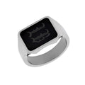 Elysium Black Diamond Perseus Titanium Band With Custom Black Diamond Signet
