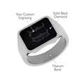 Elysium Black Diamond Perseus Titanium Band With Custom Black Diamond Signet