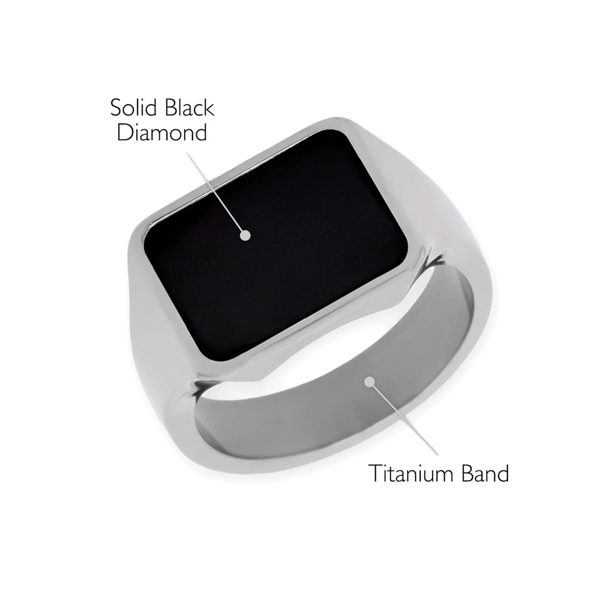 Elysium Black Diamond Perseus Titanium Band Black Diamond Signet