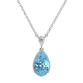 Topper Beyond Ideal Diamonds Burlingame Blue Pear Shape 18 Karat White Gold Lab Grown Diamond Pendant