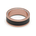 Elysium Black Diamond Zeus Rose Gold Band With Black Diamond Inlay And Diamond Insets