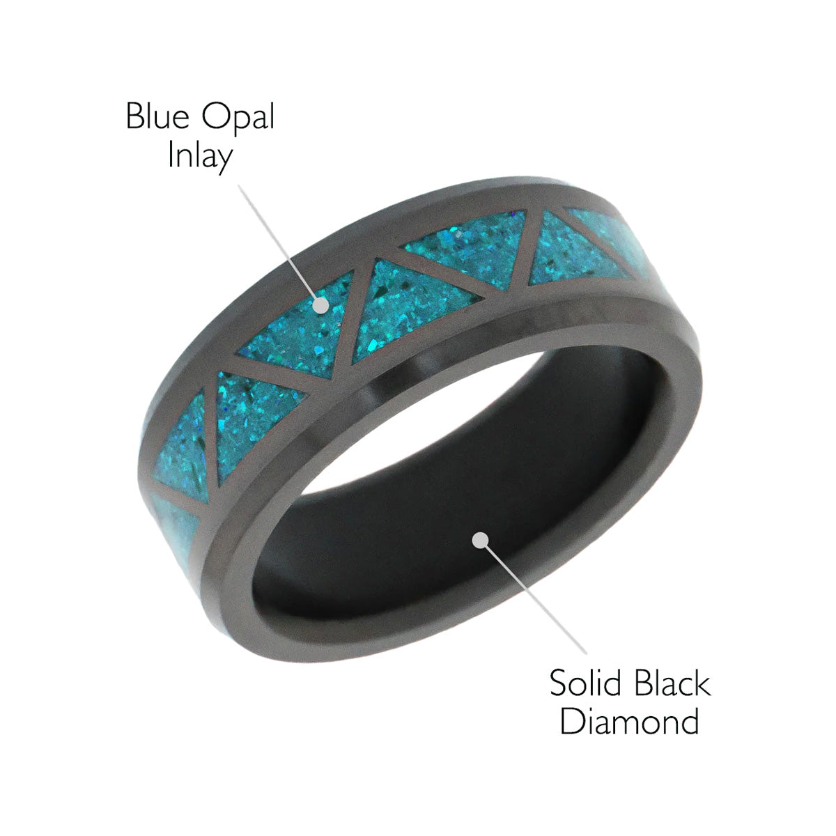 Elysium Black Diamond Ares Blue Opal Triangle Pattern Inlay
