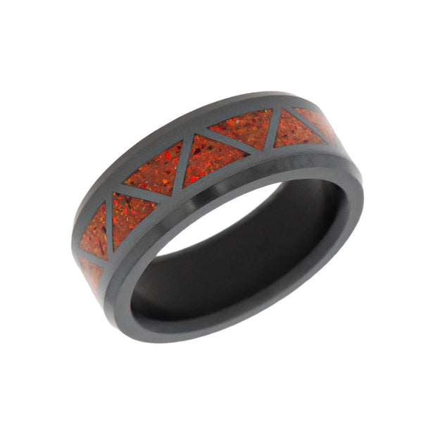 Elysium Black Diamond Ares Red Opal Triangle Pattern Inlay