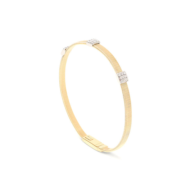 Marco Bicego Masai Stackable Bracelet With Three Diamond Stations