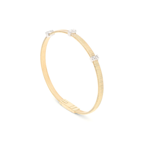 Marco Bicego Masai Stackable Bracelet With Three Diamond Pavé Stations