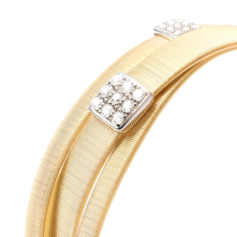 Marco Bicego Masai Three Strand Mixed Coil Bracelet With Diamond Stations