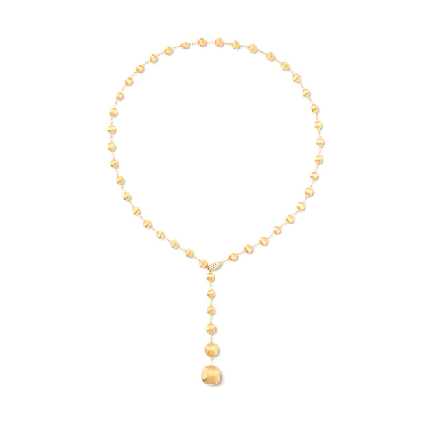 Marco Bicego Africa Lariat Necklace With Diamond Pavé Clasp