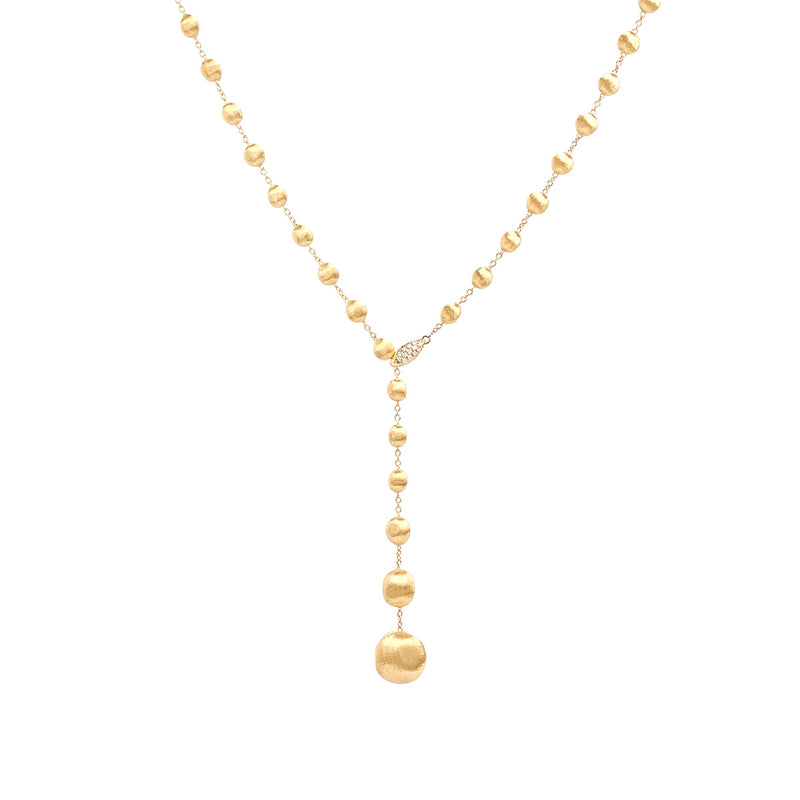 Marco Bicego Africa Lariat Necklace With Diamond Pavé Clasp