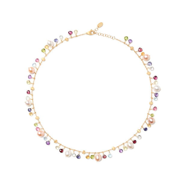 Marco Bicego Paradise Single Strand Gemstone Necklace With Freshwater Pearls