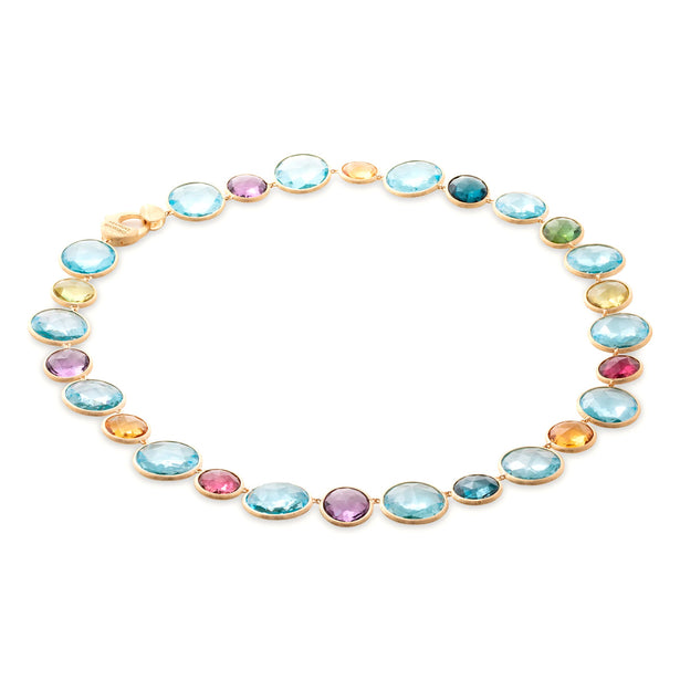 Marco Bicego Jaipur Color Graduated Collar Featuring Blue Topaz