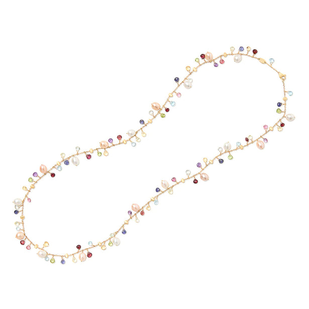 Marco Bicego Paradise Long Gemstone Necklace with Freshwater Pearls