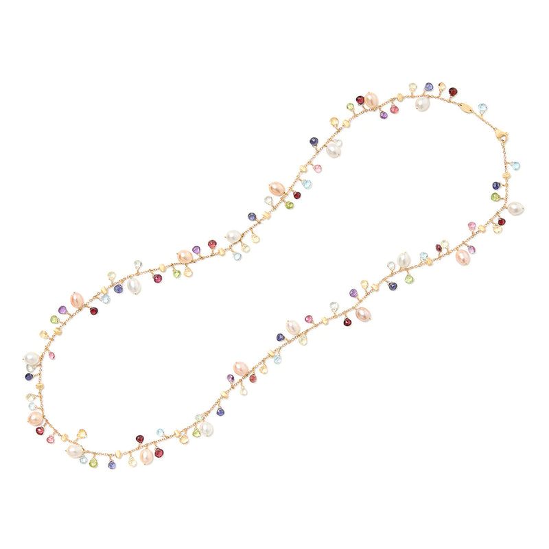 Marco Bicego Paradise Long Gemstone Necklace with Freshwater Pearls