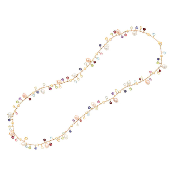 Marco Bicego Paradise Long Gemstone Necklace with Freshwater Pearls