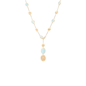 Marco Bicego Siviglia Aquamarine & Gold Lariat Necklace