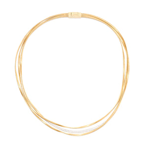 Marco Bicego Marrakech Three-Strand Coil Necklace With Diamond Bar