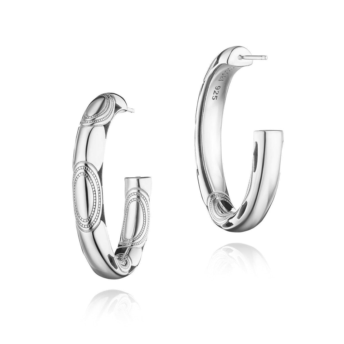 Tacori Crescent Eclipse Silver Chunky Hoop Earrings