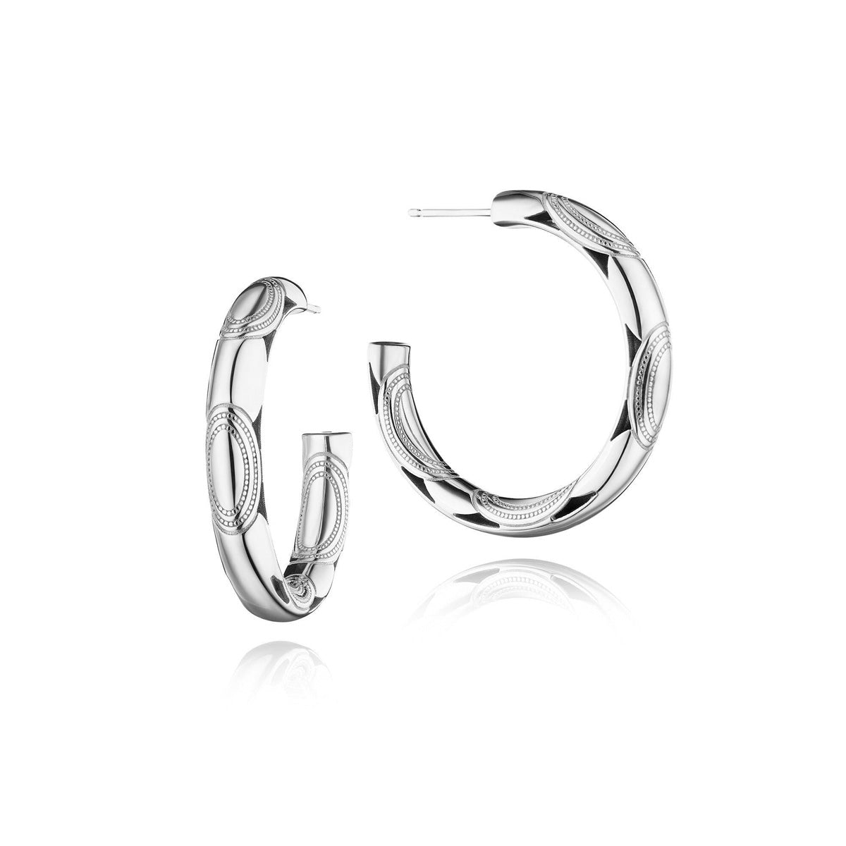 Tacori Crescent Eclipse Silver Chunky Hoop Earrings