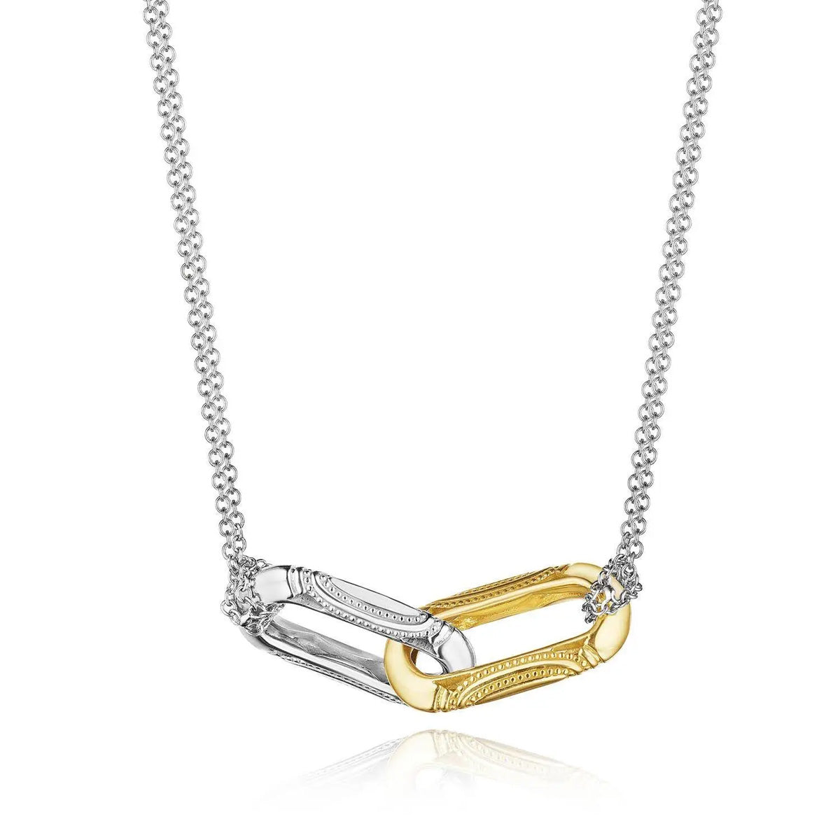 Tacori Milgrain Two-Tone Double Link Pendant Necklace