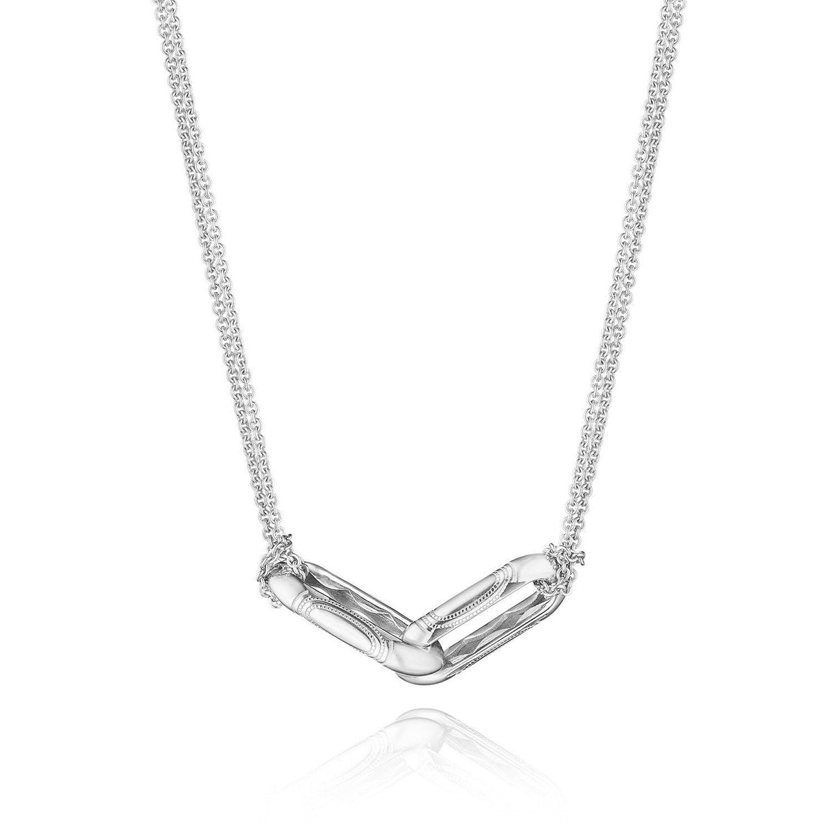 Tacori Crescent Eclipse Silver Double Link Pendant Necklace