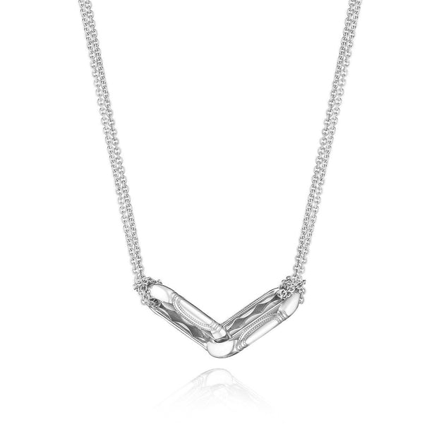 Tacori Crescent Eclipse Silver Double Link Pendant Necklace