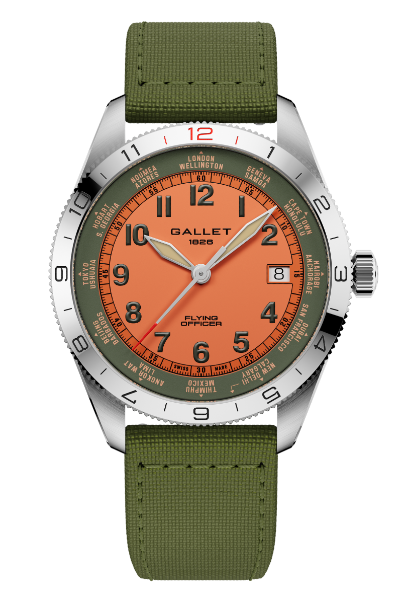 Gallet Flying Officer Automatic Date 40mm AG1701131O1W1
