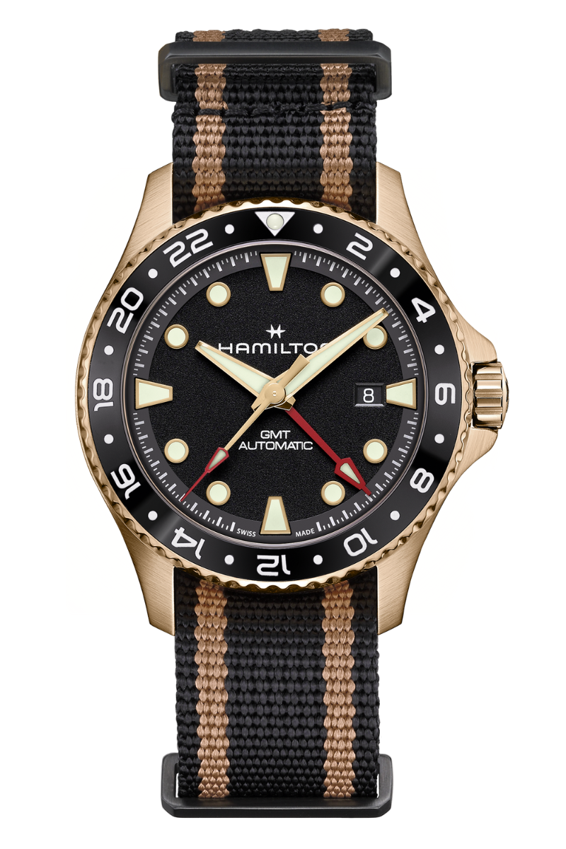 Hamilton Khaki Navy Scuba Auto GMT Bronze 43mm H82565930 – Topper Hamilton Khaki Navy Scuba Auto GMT Bronze 43mm H82565930 – Topper