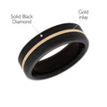 Elysium Black Diamond NYX 24K Yellow Gold Inlay Ring