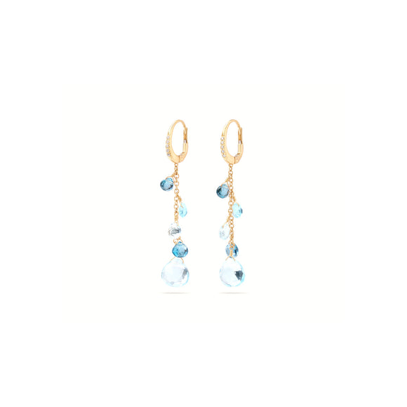 Marco Bicego Paradise Single Strand Topaz Earrings with Diamond Accent