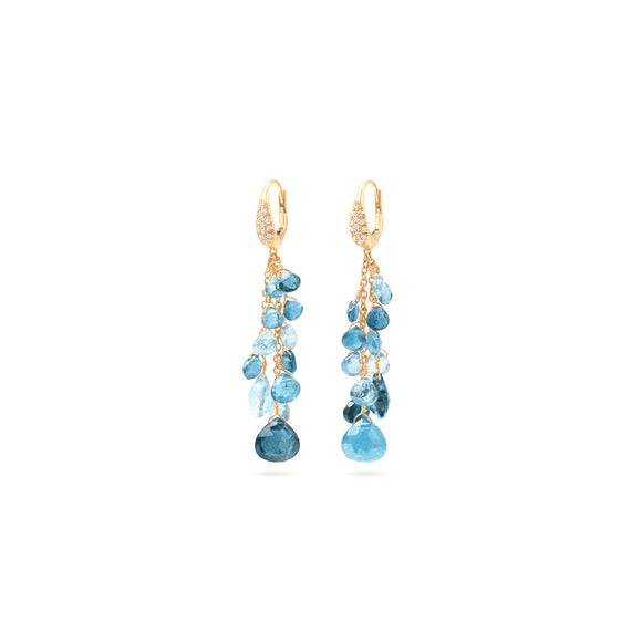 Marco Bicego Paradise Multi Strand Topaz Earrings with Diamond Accent