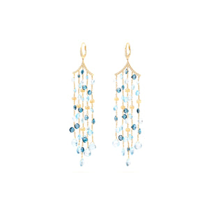 Marco Bicego Paradise Mixed Topaz Five Strand Chandelier Earrings