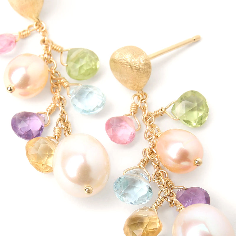 Marco Bicego Paradise Gemstone Earrings with Freshwater Pearls