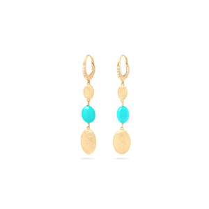 Marco Bicego Siviglia Drop Earrings with Turquoise and Diamond Clip