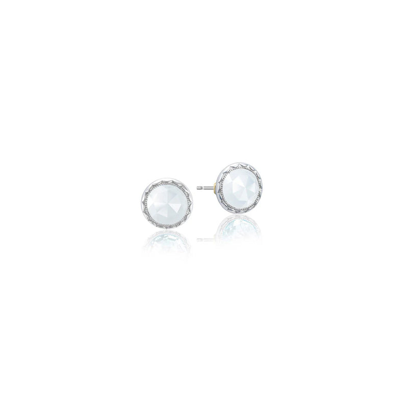 Tacori Bezel Chalcedony Silver Stud Earrings