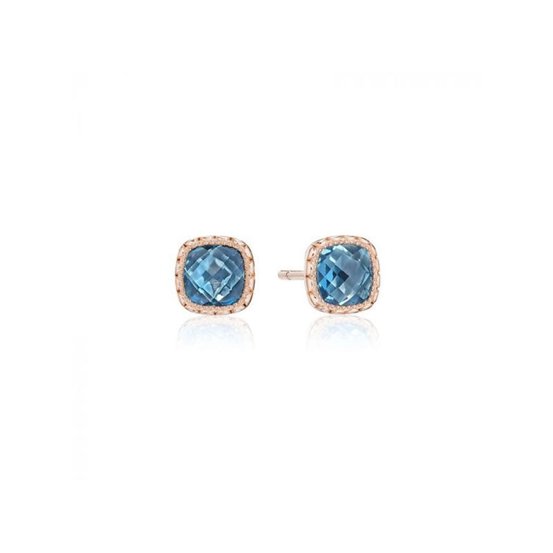 Tacori Cushion Bloom London Blue Topaz Stud Earrings