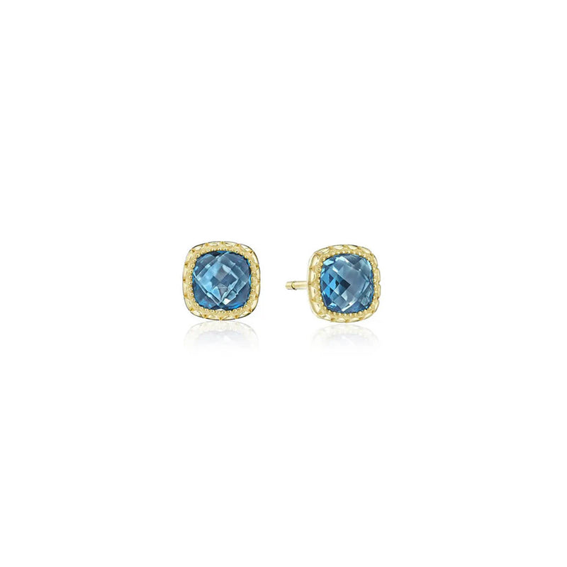 Tacori Cushion Bloom London Blue Topaz Stud Earrings