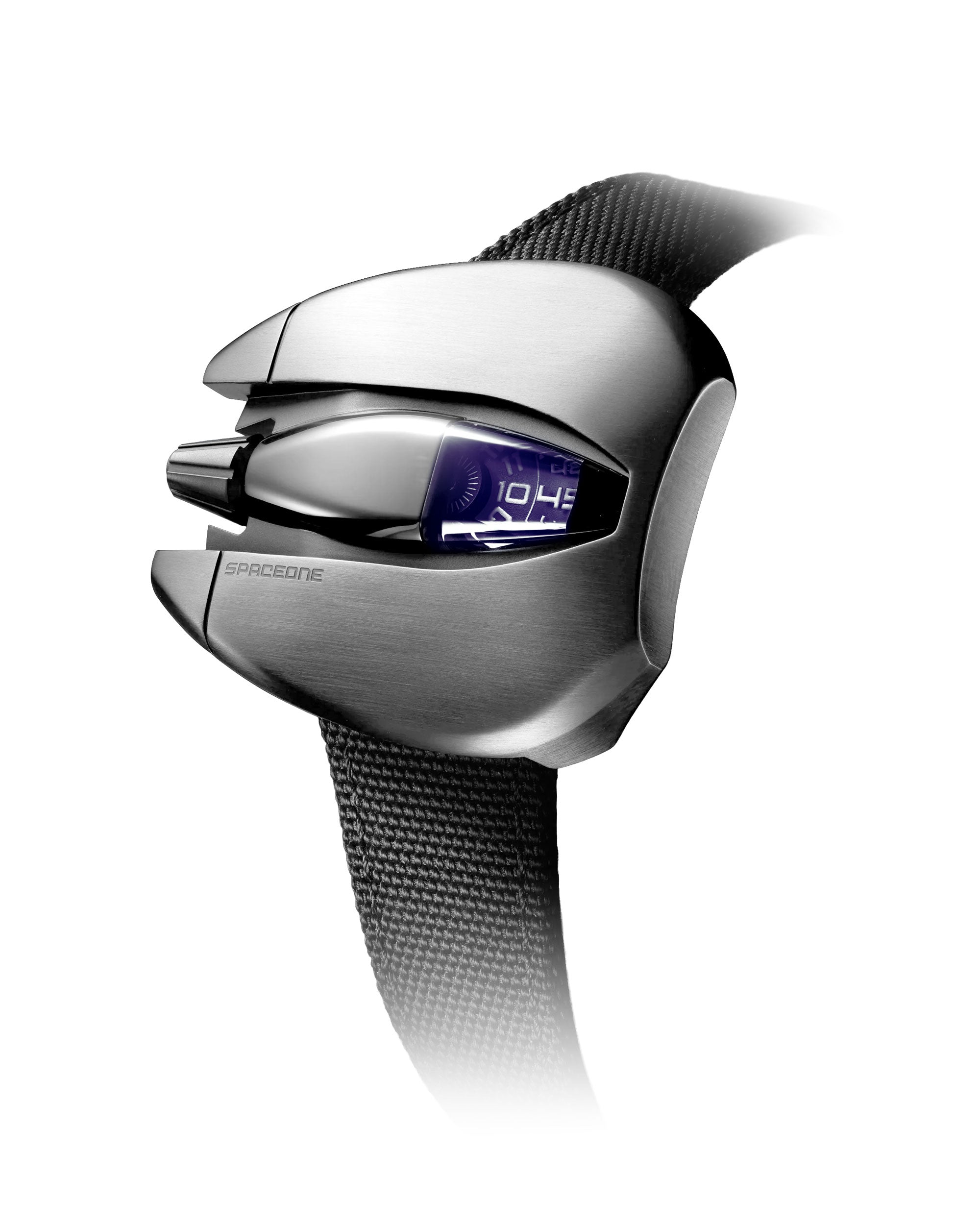 SpaceOne Jumping Hour Stainless Steel Purple