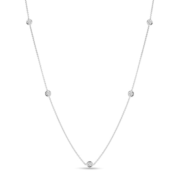 Roberto Coin Five Diamond Drop Station Necklace 001316AWCHD0