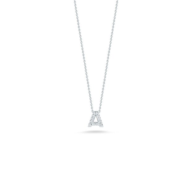 Roberto Coin Tiny Treasures Diamond Love Letter “A” Necklace