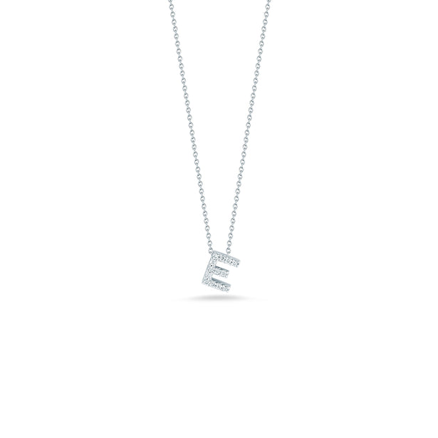 Roberto Coin Tiny Treasures Diamond Love Letter “E” Necklace