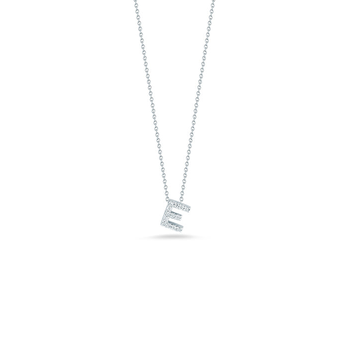 Roberto Coin Tiny Treasures Diamond Love Letter “E” Necklace